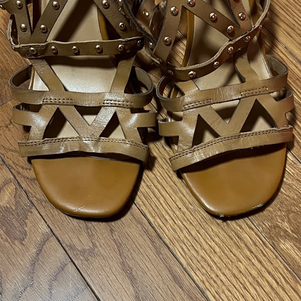 Franco Sarto Strappy Studded High Heel Shoes Sandals - Picture 8 of 12